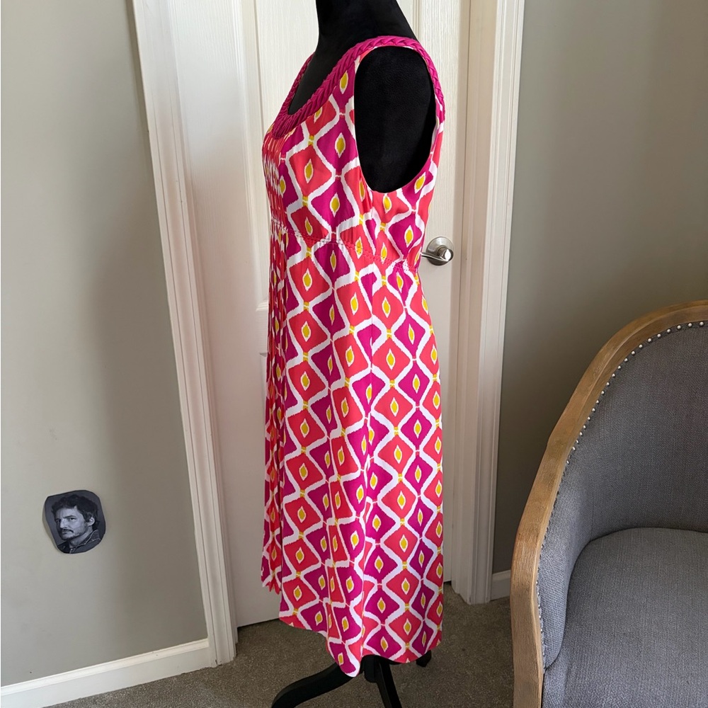 Tory Burch Vibrant Pink and White Midi Dress - Picture 2 of 7